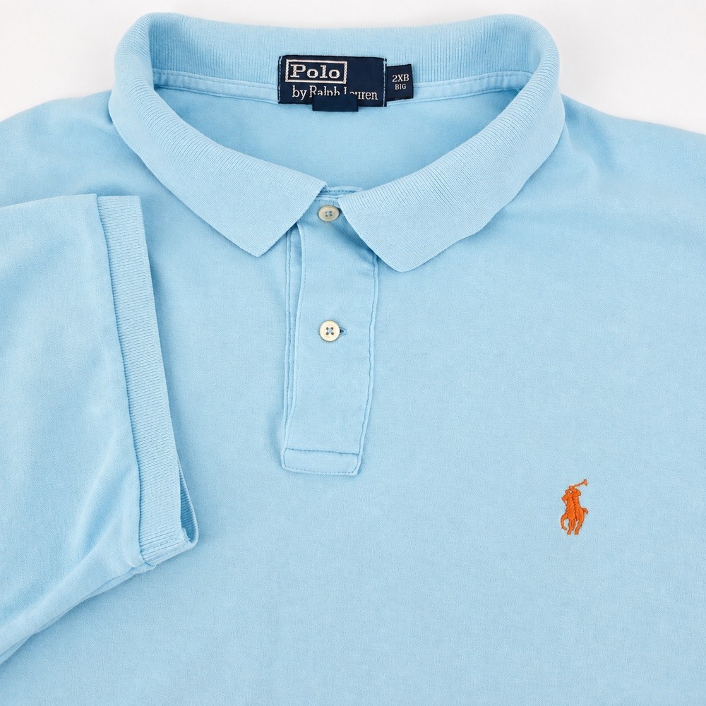 Polo Ralph Lauren Polo Shirt Mens 2XB Big Heritage Cotton Blue Classic Preppy